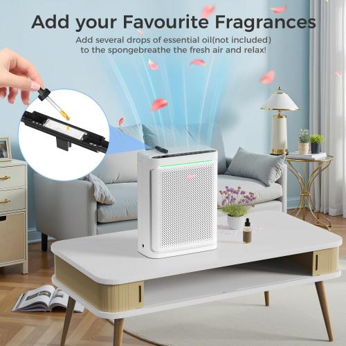 Air Purifiers For Home With Air Quality Display Cover Area Up to 2152 Sq.Ft Equipped with True H13 HEPA Washable Filter Air Cleaner with Fragrance Sponge for Bedroom Dorm Room, DH-JHD08(White)