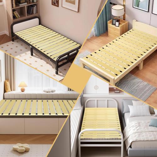 Size twin Japanese Tatami Mat Floor Bed, Knotless Solid Wood, Roll-Up Slatted, Bed Plate with 2 Storage Straps, Moisture-Proof and Breathable for Floor Sleeping or Futon Mattress, Twin