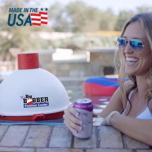 The Big Bobber Floating Cooler, Outdoors Floating Ice Chest, Portable Drifter Cooler, Keeps Beverage Cold