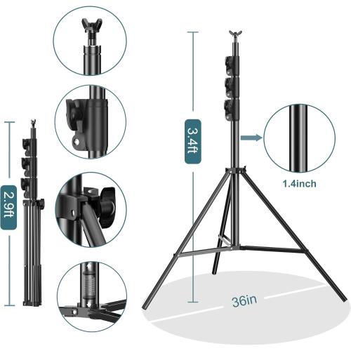 FUDESY Photo Video Studio 10 x 10Ft Heavy Duty Adjustable Backdrop Stand,Background Support System for Photography with Carry Bag, 6 Pcs Clip Clamps