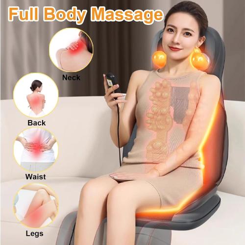Lvrunben Shiatsu Back Massager with Heat, 3D Kneading Massage Chair Pad, Electric Massage Seat Cushion for Body, Neck,Shoulder, with Movable Multi-Function Leg and Foot Massager, for 62-69 inches