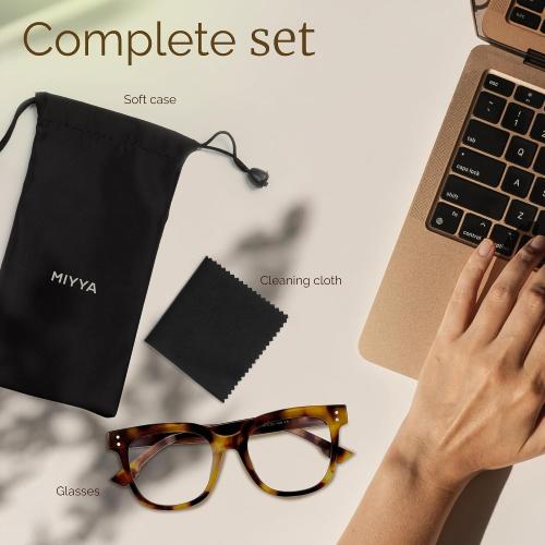 miyya Blue Light Glasses for Women & Men – Oversized UV & Blue Light Blocker Chunky Frames, Stylish Eyewear Accessories