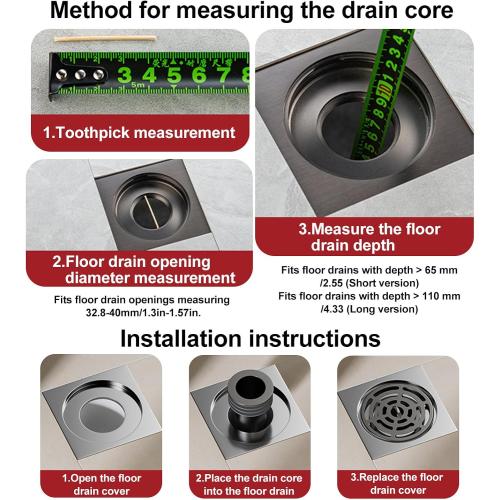 Shower Drain Floor Drain Backflow Preventer - Magnetic Closure Valve Variable Diameter Gasket 304 Stainless Steel Odor-Resistant Shower Drain Plug，for 1.77''-3.5''ID Pipes