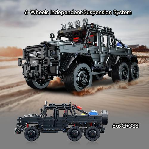 Chodia Wrangler 6×6 Pickup Cars Truck Building Kit,1:8 Scale Vehicle Toys Moc Model with Switchable Off Road/Urban Modes & 3-Speed Birthday for Adults,Boys,Men,Teens 14 (3224 PCS)