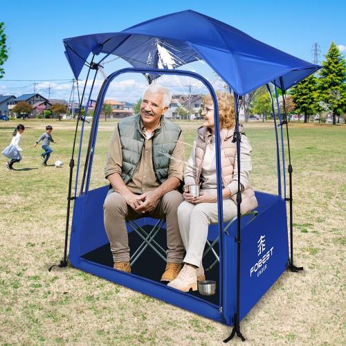 Waterproof Sports Tent with Removable Rainfly,Instant Pop Up Sport Tent,Portable and Durable Outdoor Clear Tent - 1~4 People(Blue Orange)