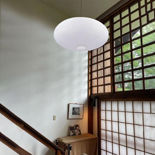 White Oval Paper Lanterns-16.54 Large Hanging Paper Lantern Lamp, Chinese/Japanese Paper Pendant Lampshade for Party Decoration, Wedding, Home Decor Ceiling Lampshade(1 Pack)
