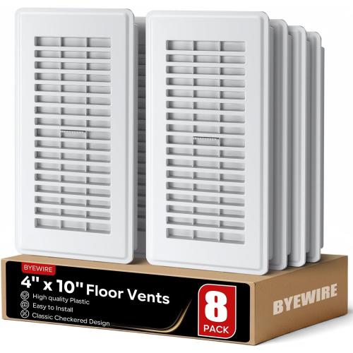 Floor Vent Covers, Plastic Floor Register 4x10, for Home Floor Sidewall Office or Ceiling Vent, Vent Covers for Home Floor 8 Pcs, White