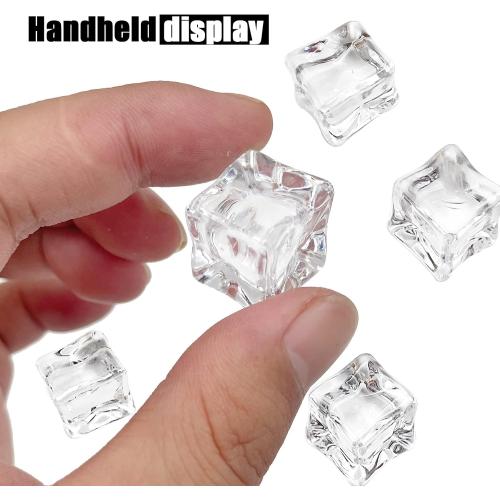 Fake Ice Cubes Acrylic, Clear, 17 mm, 100 PCS