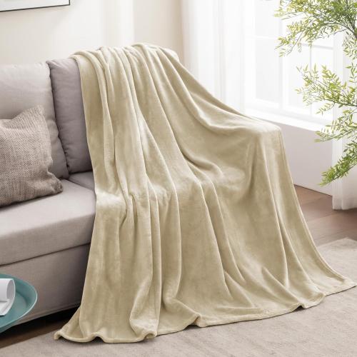 Fleece Blanket Soft Plush Throw for Couch Linen