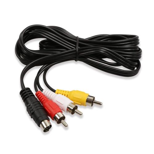ELECTOP 4 Pin S-Video to 3 Male RCA Composite Video Cable 1.45M(4.75FT)