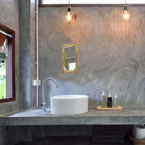 Gold Vintage Mirror 8x14 Inch, Antique Ornate Decorative Mirror for Desk & Wall, Small Vanity Mirror for Makeup Wall Decor, Antique Gold