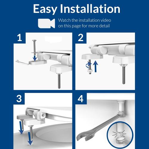 Mayfair Caswell Modern Slow Close Toilet Seat, Durable Plastic, Elongated, White