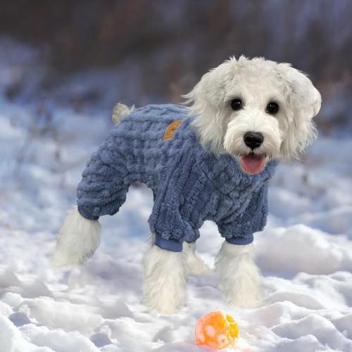 XPUDAC Dog Sweater, Dog Winter Clothes for Small Medium Dogs Girl Boy Ultra Soft and Warm Fleece Pet Pajamas for Winter Christmas(Blue-XX-Small)