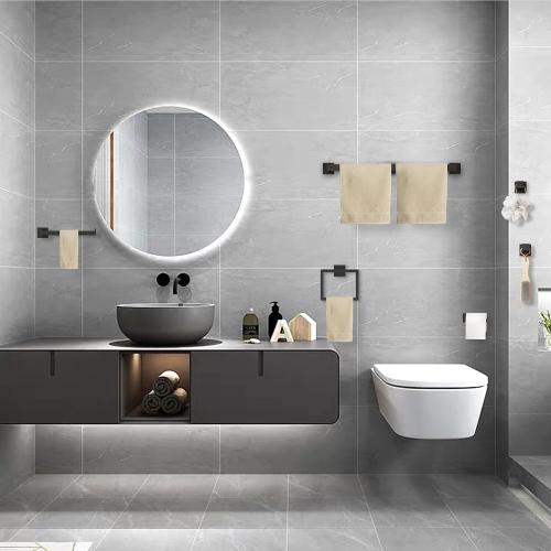 5-Pieces Matte Black Bathroom Accessories Set, 23.6 Inch Bath Towel Bar Set, SUS 304 Stainless Steel Bathroom Hardware Set, Towel Racks for Bathroom Wall Mounted.