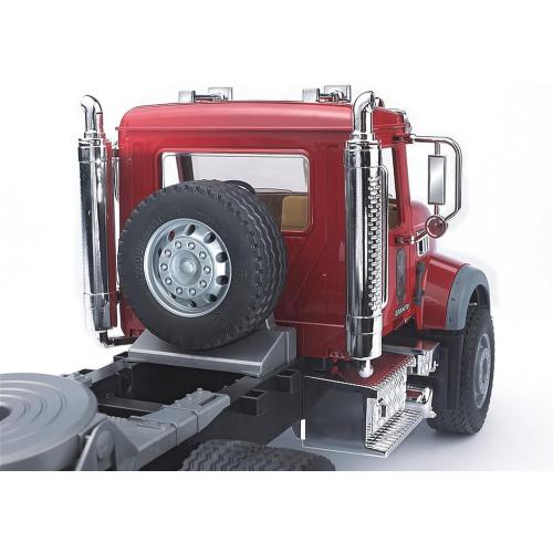 Bruder Toys 02813 Mack Granite Flatbed Truck with JCB Loader Backhoe