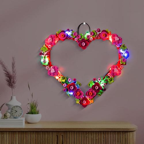 Upgraded Led Light Kit Compatible with Lego Heart Ornament Building Set, Lights Decoration Compatible with Lego 40638, Great Gift for Valentine's Day (Model Not Included)
