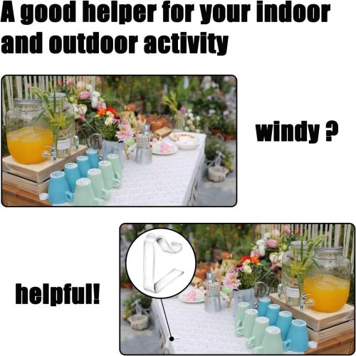 48 Pieces Transparent Clear Tablecloth Clips, Plastic Table Cloth Clips，Windproof Table Cover Holder Clamps，Table Cloth Holder for Christmas Home Wedding Party Indoor Outdoor Camping Picnic (Small)