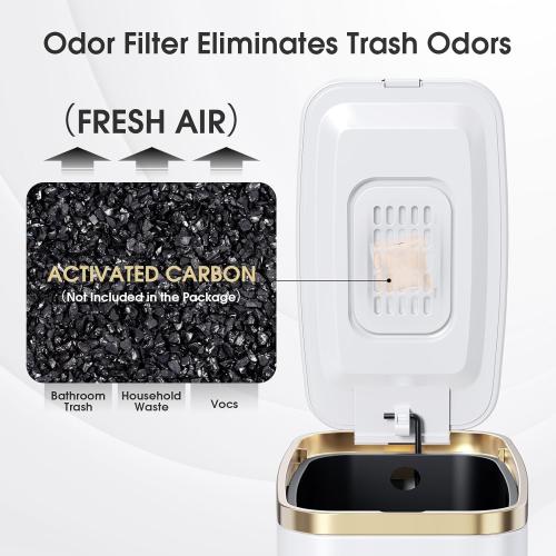 CEROELDA Small Bathroom Trash Can with Lid Soft Close-5L/1.3 Gal Stainless Steel Garbage Can-Step Pedal Wastebasket Slim Trash Bin for Office, Bedroom, Toilet, Live Room-White