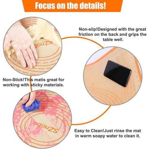 Silicone Pastry Mat 36'' By 24'' Extra Large Baking Mat with Measurements for Dough Rolling, Kneading Board, Kitchen Counter Mats for Dough, Pastry, Fondant, Pie Crust, Cookies, Bread, Pasta, Pizza