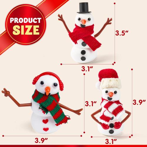 JOYIN Christmas Build a Snowman Craft Kit, 9 Pack Modeling Clay DIY Make a Snowman Kit for Christmas Arts and Craft Activities, Xmas Gift Stocking Stuffers for Kids, School Funny Toy Party Favor