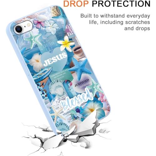 2 Pack Aesthetics Jesus Collage Phone Cases for iPhone SE 2022/SE 2020/8/7 Case Shockproof Soft Protective for Women Girls Phone Cover Funda for iPhone SE 2022/2020 4.7 Inch