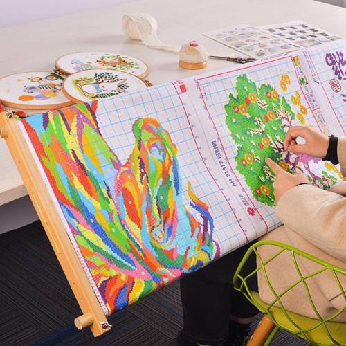 SHERCHPRY Wooden Cross Stitch Stand Compact Embroidery Tapestry Frame Install Beech Wood Embroidery Holder for Tabletop Needlework Craft