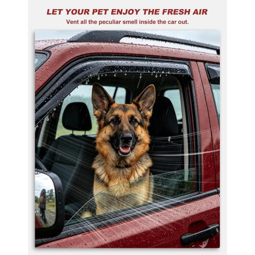 in-Channel Window Rain Guards Fit for Truck Ford F150 2021-2026 SuperCrew Extra Durable Window Visors Window Deflectors Vent Visors Vent Shades Car Accessories-4 pcs 2-Q11-Gai