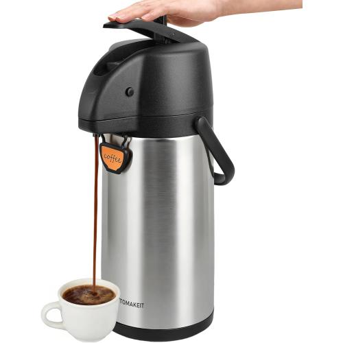 Airpot Coffee Dispenser Thermal with Pump,3L/102 Oz Insulated Stainless Steel Large Airpot Coffee Carafe Lever Action for Hot/Cold Water,Thermal Carafe for Hot Cocoa for Parties