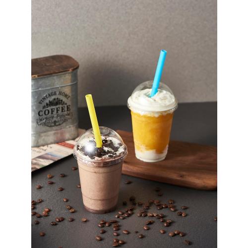 [100 Sets-16 oz.] Plastic Cups With Dome Straw Slot Lids PET Crystal Clear Disposable Togo Cup BPA Free For Party Ice Cold Drinks Coffee Tea Parfait Dessert Smoothie Bubble Boba Fruit Milkshake Slush