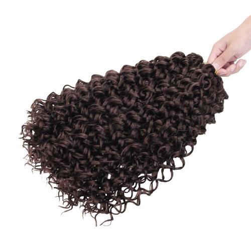 QRHSUKA GoGo Curl Crochet Hair for Women Water Wave Curly Crochet Hair Wavy Hair Deep Wave Beach Curl Crochet Synthetic Hair Extensions (18 inch(Pack of 6), #33)