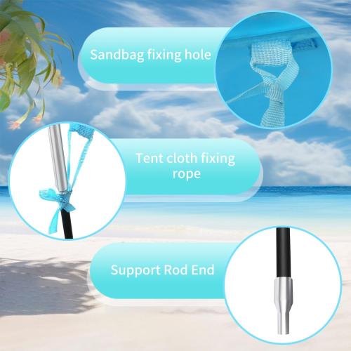 Beach Canopy Sun Shade, Beach Tent Sun Shelter Wind Sail Camping Sun Shelter Portable Seaside Tent Shelter Canopy Outdoor Beach Sun Shade for Family Vacation and Camping (Patent Pending)