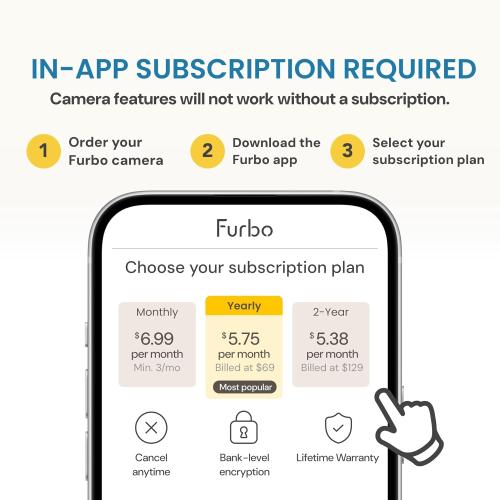 Furbo 360° Cat Camera - Unlock Camera & Smart Features w/Paid Plan: Home Security & Pet Safety Alerts, Rotating Treat Dispenser w/Speaker, Smart Cam w/Phone App (Subscription Required, 3mo Minimum)