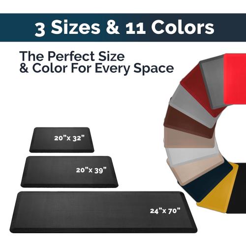 ComfiLife Anti Fatigue Floor Mat – 3/4 Inch Thick Kitchen Mats for Floor, Standing Desk Mat, Kitchen Rug – Comfort at Home, Office – Durable – Stain Resistant – Non-Slip Bottom (20 x 39, Beige)