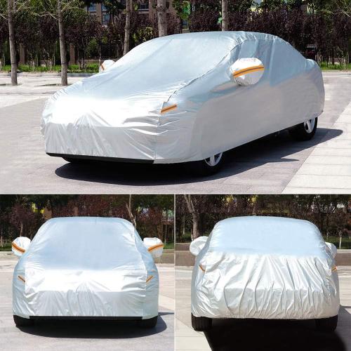 Size Large Color Silver Car Cover  Waterproof for Automobiles, Sun Rain Dust Snow Protection
