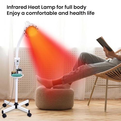 Infrared Light 275W Red Light Therapy Heat Lamp with Remote Control for Relieve Joint Pain and Muscle Aches, Adjustable Dimmable Red Light Standing Heat Lamp
