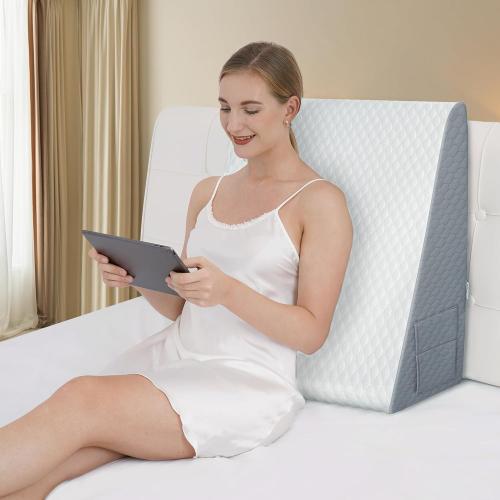Forias Wedge Pillow 12 Bed Wedge Pillow for Sleeping Wedge Pillow for After Surgery Triangle Pillow Wedge for Acid Reflux Snoring Heartburn Back Pain, Machine Wash Cover | Memory Foam Top