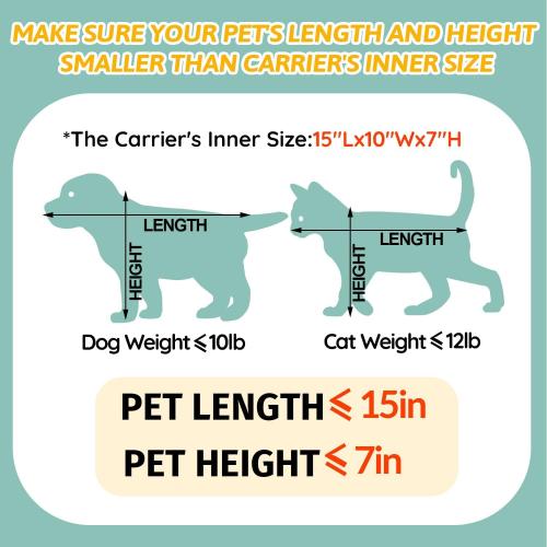 Petskd Pet Carrier 17x12x8.5 JetBlue Allegiant Airline Approved,Pet Travel Carrier Bag for Small Cats and Dogs, Soft Dog Carrier for 1-8 LBS Pets,Dog Cat Carrier with Safety Lock Zipper(Black)