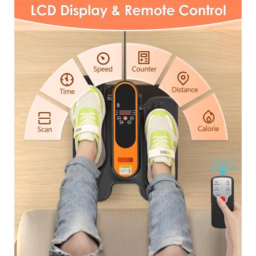 Color Orange 2025 New Under Desk Elliptical Machine,Portable Seated Pedal Exercise Machine for Seniors,Mini Ellipse Leg Exerciser with 12 Adjustable Speeds&Remote Control,Quiet&Compact for Home Office(Orange)