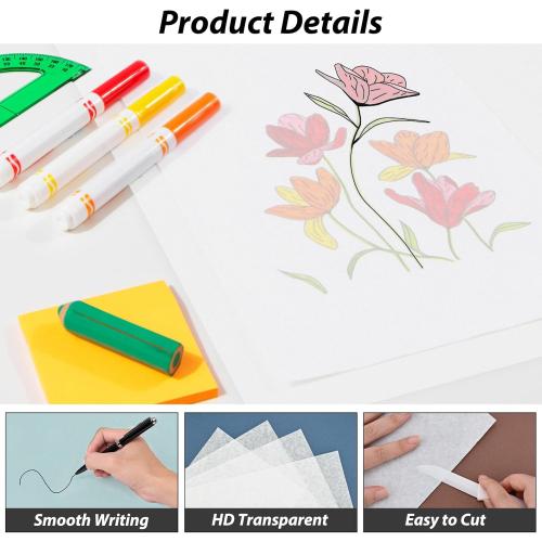 Tracing Paper Roll 36 Inches x 30 Yards, Large Trace Paper White Pattern Paper Tracing Paper for Drawing, Sewing, Sketch