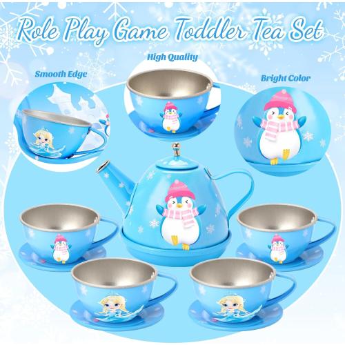 INNOCHEER Tea Party Set for Little Girls Toys, Toys for Kids, Tea Sets for Toddlers 3-5, Pretend Play Kitchen Toy, Birthday Christmas Princess Gifts Toys for 3 4 5 6 7   Year Old Girls