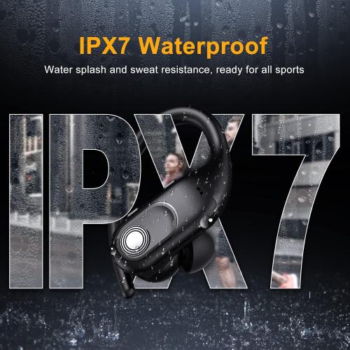 Jzones Wireless Earbuds Bluetooth Headphones 130Hrs Playtime with 2500mAh Wireless Charging Case LED Diaplay Hi-Fi Waterproof Over Ear Earphones for Sports Running Workout Gaming