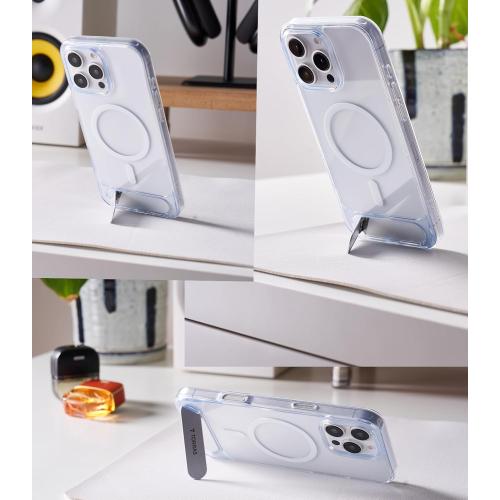 TORRAS for iPhone 16 Pro Max Case Diamond Clear | Strong Magnetic & Seamless Stand, Fit for MagSafe, Military-Grade Drop Protection, Sturdy Adjustable Built-in Kickstand, Slim Anti-Yellowing