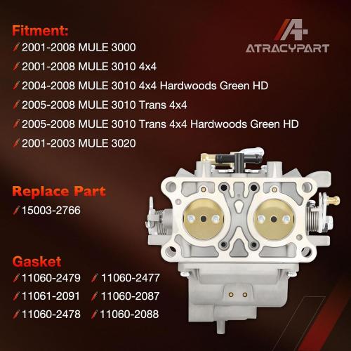 Carburetor Compatible with Kawasaki Mule 3000 3010 3020 KAF620 2001–2008