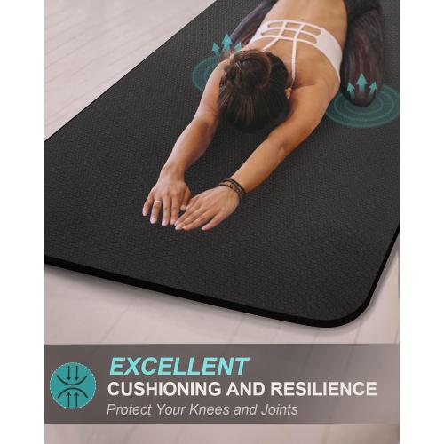 Extra Long & Wide Thick Yoga Mat for Tall Men & Women, 84'' x 32'' x 7mm Oversized Yoga Mat Double-Sided Non Slip, Pro TPE Yoga Mats with Strap