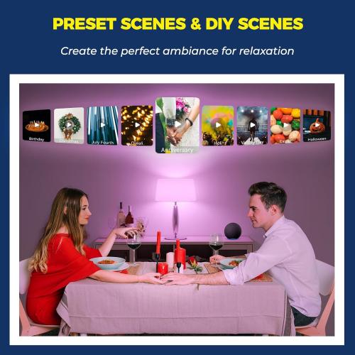 Pack of 4 11W Lightinginside Smart Light Bulbs 11W Equivalent, WiFi Smart Bulb Compatible with Alexa/Google Assistant/Smart Life, A19 E26 RGBCW Color Changing, No Hub Required,2.4G WiFi, ETL Listed, 11W 800LM, 4PCS