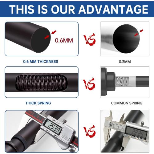 BRIOFOX Industrial Shower Curtain Rod - 2-in-1 Design Tension Curtain Rod - Never Rust Non-Slip 43 to 72 Inch Stainless Steel, Bronze Window Curtain Rod