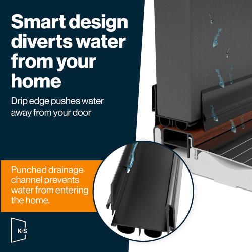 KS Hardware, Patent Pending, Adjustable Double Bubble Door Sweep, Draft Stopper, Under Door Seal for Exterior Doors, 1 3/4 x 32 (Black 32 inch)
