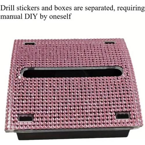 Glittery Clear Desk Sticky Notes Organizer Stationery Handwritten Accounts Container Desktop Tidy Up Box Office Essentials(Pink)