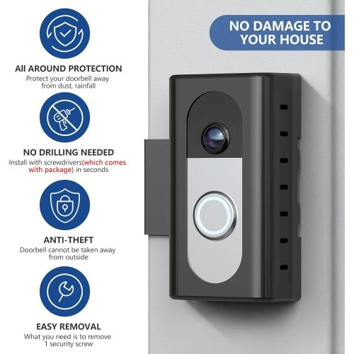 KIMILAR Anti-Theft Video Doorbell Mount Compatible with Ring/Blink Wireless Video Doorbell, Adjustable Mounting Bracket Accessories for Houses, Apartments, Businesses, Not for Security Door