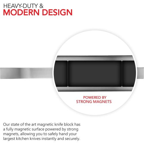 Modern Innovations 24 Inch Stainless Steel Magnetic Knife Bar with Multipurpose Use as Knife Holder, Knife Magnetic Strip, Kitchen Utensil Holder, Tool Holder, Art Supply Organizer & Home Organizer